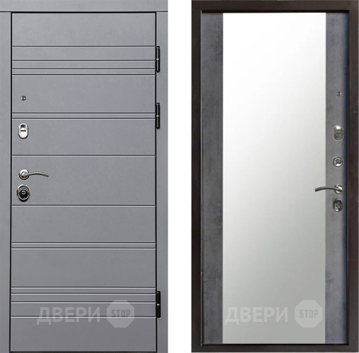 Дверь Престиж Линия Грэй Зеркало Бетон темный в Звенигород
