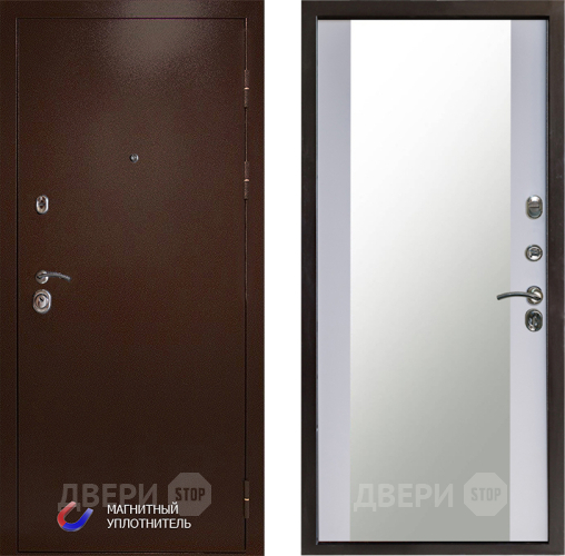 Дверь Престиж Медь Зеркало Белый софт в Звенигород