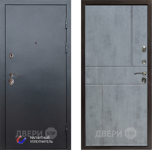 Входная металлическая Дверь Престиж Графит Горизонт Бетон темный в Звенигород