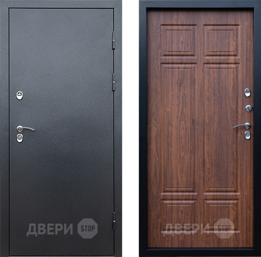 Входная металлическая Дверь Престиж TERMO с терморазрывом Снегирь Серебро Премиум Орех темный в Звенигород