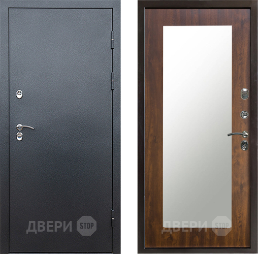 Входная металлическая Дверь Престиж TERMO с терморазрывом Снегирь Серебро Зеркало пастораль Дуб в Звенигород