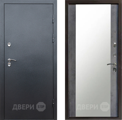 Дверь Престиж TERMO с терморазрывом Снегирь Серебро Зеркало Бетон темный в Звенигород