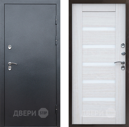 Входная металлическая Дверь Престиж TERMO с терморазрывом Снегирь Серебро Царга Лиственница белая в Звенигород