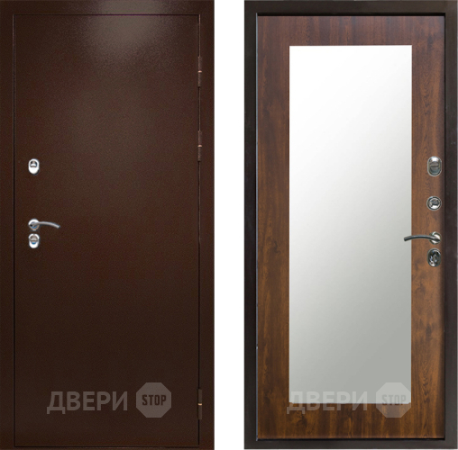 Входная металлическая Дверь Престиж TERMO с терморазрывом Снегирь Медь Зеркало пастораль Дуб в Звенигород