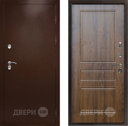 Входная металлическая Дверь Престиж TERMO с терморазрывом Снегирь Медь Классика Дуб в Звенигород