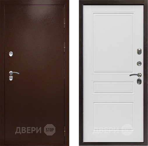 Входная металлическая Дверь Престиж TERMO с терморазрывом Снегирь Медь Классика Лиственница белая в Звенигород