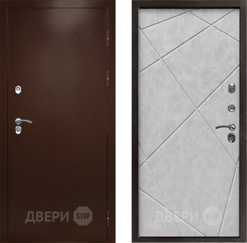 Дверь Престиж TERMO с терморазрывом Снегирь Медь Лучи Бетон светлый в Звенигород
