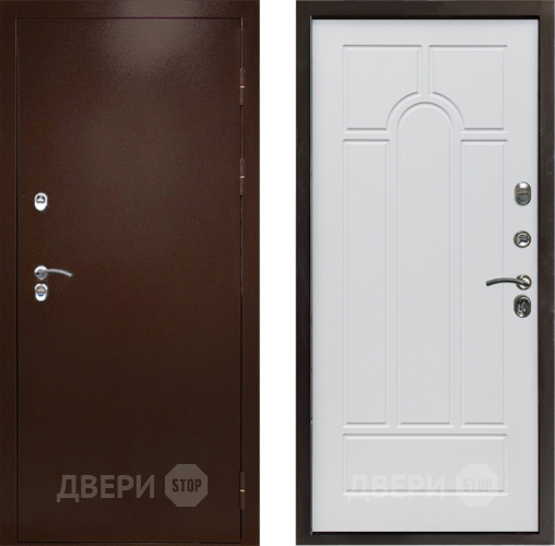 Входная металлическая Дверь Престиж TERMO с терморазрывом Снегирь Медь Арка Белое дерево в Звенигород