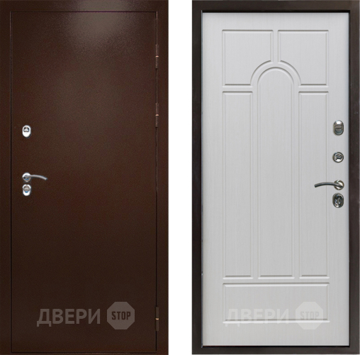 Входная металлическая Дверь Престиж TERMO с терморазрывом Снегирь Медь Арка Лиственница белая в Звенигород