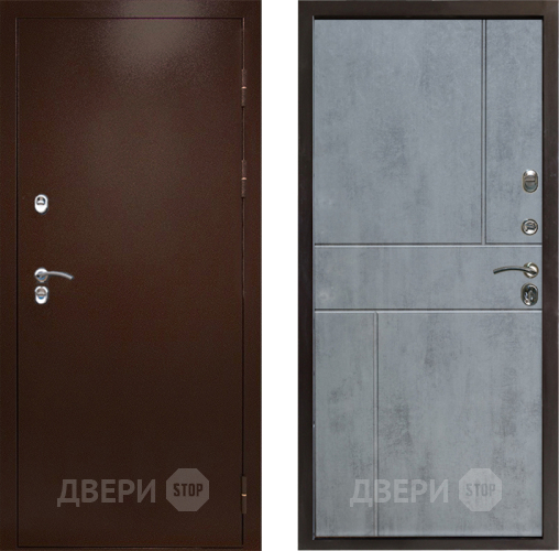 Дверь Престиж TERMO с терморазрывом Снегирь Медь Горизонт Бетон темный в Звенигород