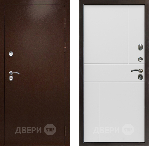 Дверь Престиж TERMO с терморазрывом Снегирь Медь Горизонт Бетон белый в Звенигород