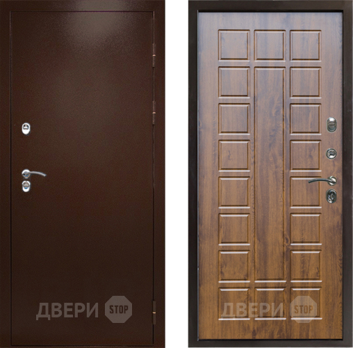 Входная металлическая Дверь Престиж TERMO с терморазрывом Снегирь Медь Престиж Дуб в Звенигород