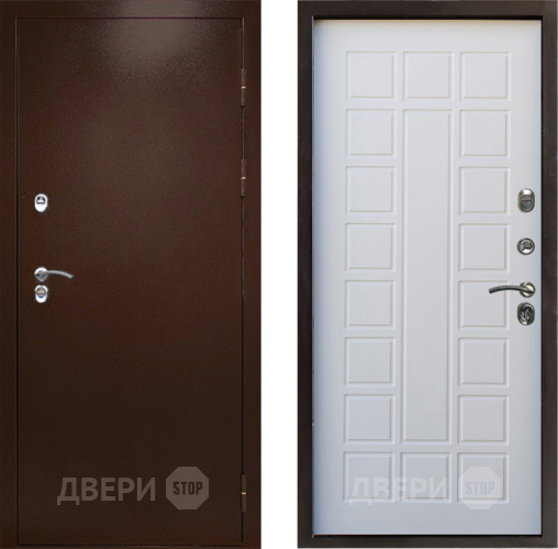 Входная металлическая Дверь Престиж TERMO с терморазрывом Снегирь Медь Престиж Белое дерево в Звенигород