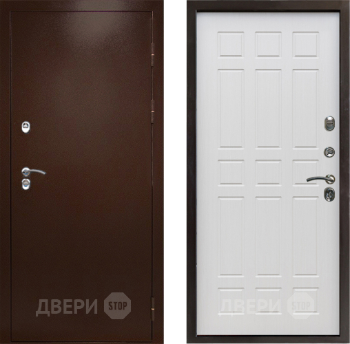Входная металлическая Дверь Престиж TERMO с терморазрывом Снегирь Медь Спарта Лиственница белая в Звенигород