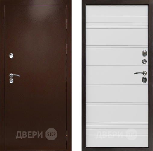 Дверь Престиж TERMO с терморазрывом Снегирь Медь Line Белый в Звенигород