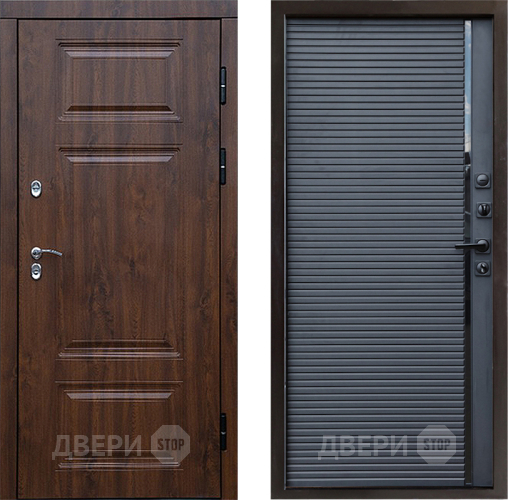 Входная металлическая Дверь Престиж TERMO с терморазрывом Премиум Орех Porte Черный кварц в Звенигород