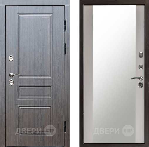 Входная металлическая Дверь Престиж TERMO с терморазрывом Классика Зеркало Лиственница белая в Звенигород