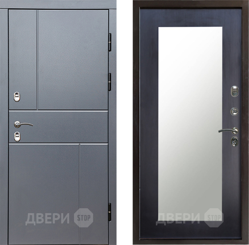 Входная металлическая Дверь Престиж TERMO с терморазрывом Горизонт Грэй Зеркало пастораль Венге в Звенигород
