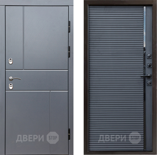 Входная металлическая Дверь Престиж TERMO с терморазрывом Горизонт Грэй Porte Черный кварц в Звенигород