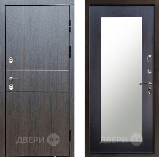 Входная металлическая Дверь Престиж TERMO с терморазрывом Горизонт Венге Зеркало пастораль Венге в Звенигород