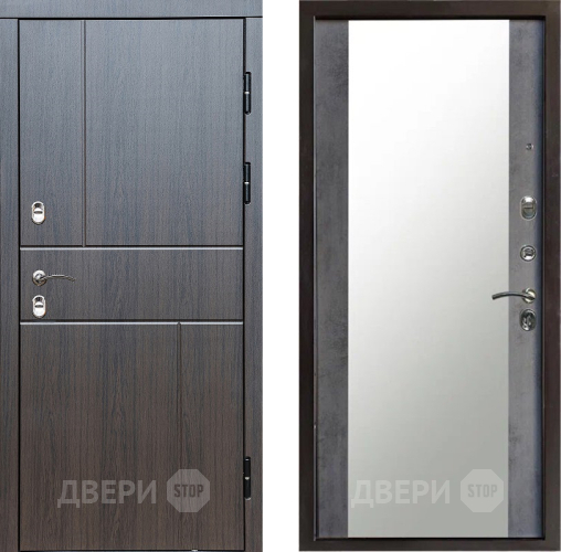 Входная металлическая Дверь Престиж TERMO с терморазрывом Горизонт Венге Зеркало Бетон темный в Звенигород