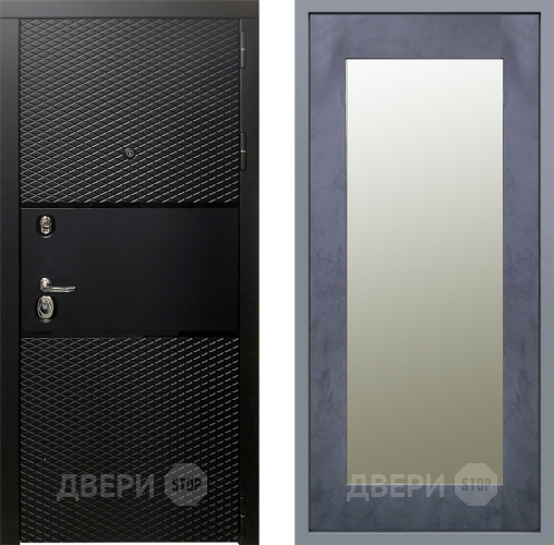 Дверь Заводские двери Тефлон Зеркало Модерн Бетон темный в Звенигород