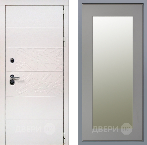 Дверь Заводские двери Дэко Вайт Зеркало Модерн Грей софт в Звенигород