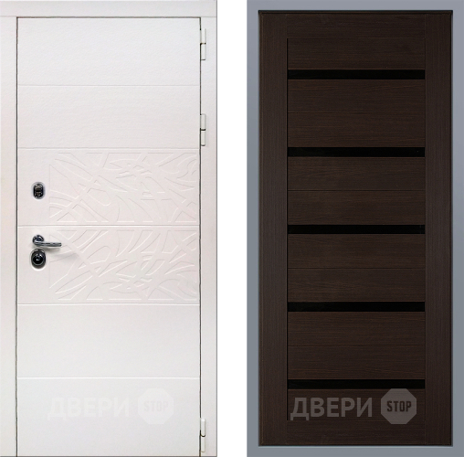 Дверь Заводские двери Дэко Вайт СБ-1 орех тисненый в Звенигород