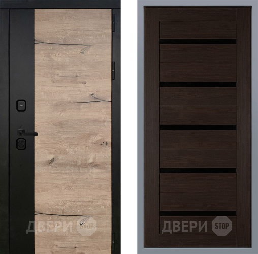 Дверь Заводские двери Ларте СБ-1 орех тисненый в Звенигород