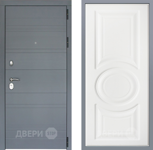 Дверь Заводские двери Лира Софт графит Неаполь Лофт белый в Звенигород