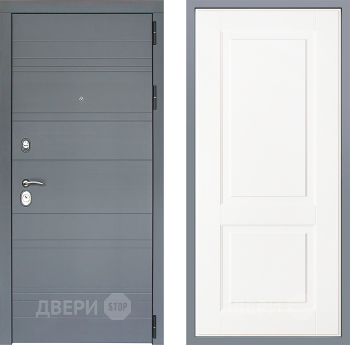 Дверь Заводские двери Лира Софт графит Доррен Белый софт в Звенигород