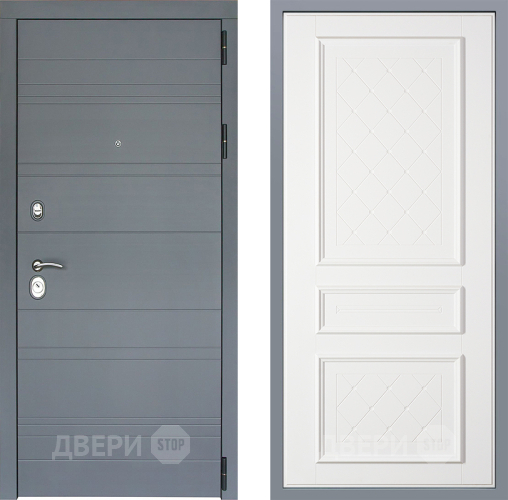 Дверь Заводские двери Лира Софт графит Урбино Белый софт в Звенигород