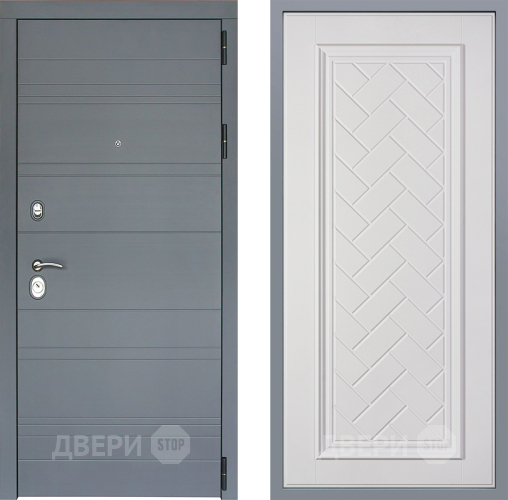 Дверь Заводские двери Лира Софт графит Упра Белый софт в Звенигород