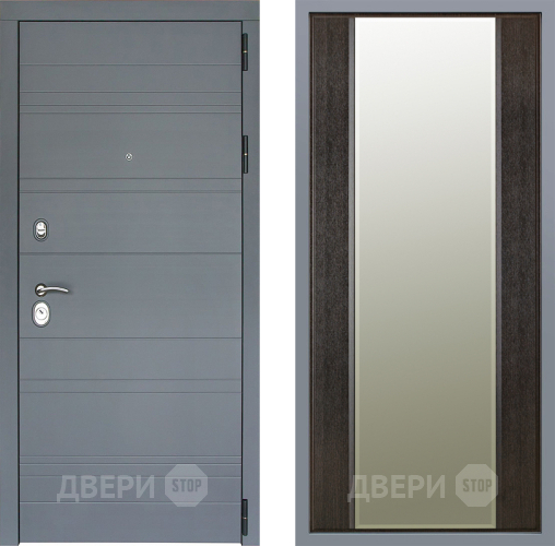 Дверь Заводские двери Лира Софт графит Зеркало Макси Венге в Звенигород