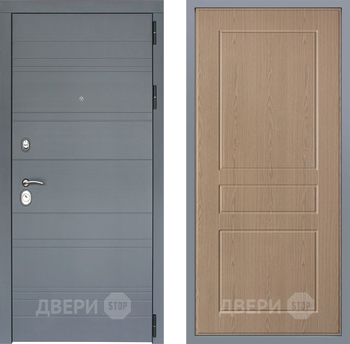 Дверь Заводские двери Лира Софт графит К-2 Беленый дуб в Звенигород