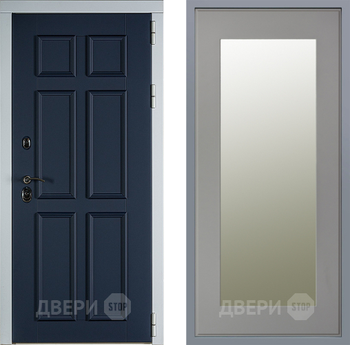 Дверь Заводские двери Стокгольм Зеркало Модерн Грей софт в Звенигород