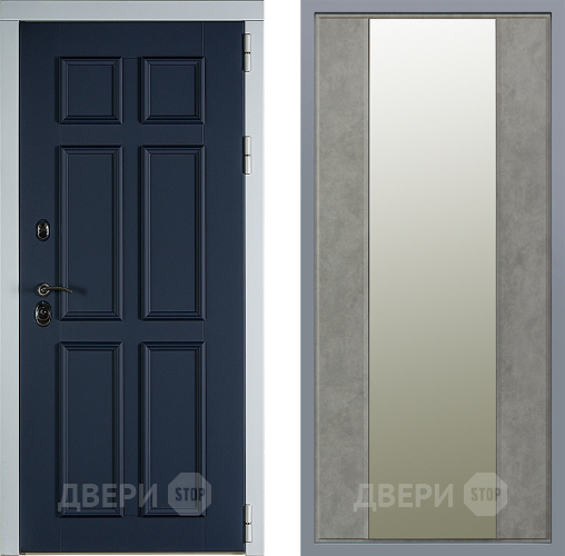 Дверь Заводские двери Стокгольм Зеркало Макси Бетон темный в Звенигород