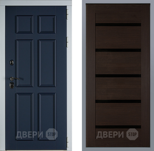 Дверь Заводские двери Стокгольм СБ-1 орех тисненый в Звенигород