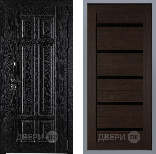 Дверь Заводские двери Мюнхен СБ-1 орех тисненый в Звенигород
