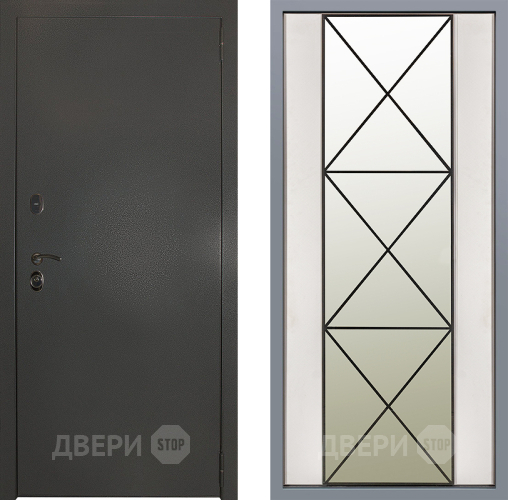 Дверь Заводские двери Эталон 3к антик серебро Зеркало Перфекто Структурное дерево в Звенигород