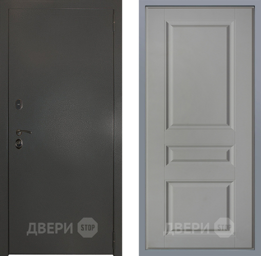Дверь Заводские двери Эталон 3к антик серебро Стокгольм Грей софт в Звенигород