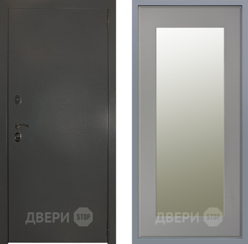 Дверь Заводские двери Эталон 3к антик серебро Зеркало Модерн Грей софт в Звенигород
