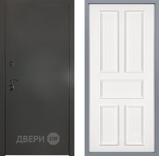 Дверь Заводские двери Эталон 3к антик серебро Уругвай Белый софт в Звенигород