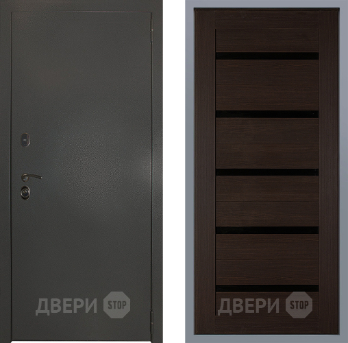 Дверь Заводские двери Эталон 3к антик серебро СБ-1 орех тисненый в Звенигород