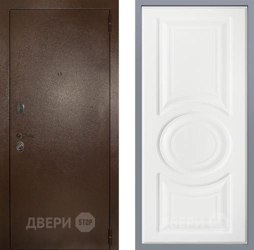 Дверь Заводские двери Эталон 3к антик медь Неаполь Лофт белый в Звенигород