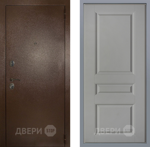 Дверь Заводские двери Эталон 3к антик медь Стокгольм Грей софт в Звенигород