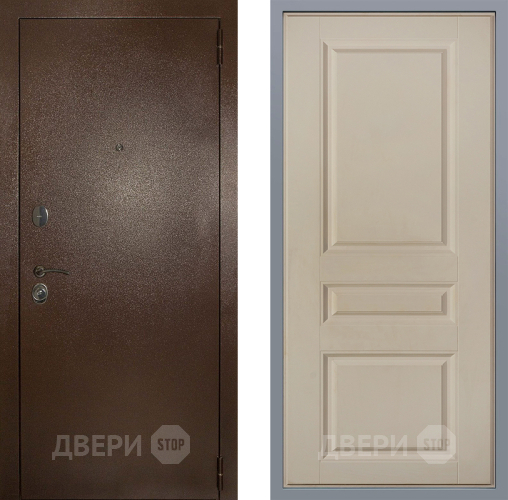Дверь Заводские двери Эталон 3к антик медь Стокгольм Шампань в Звенигород