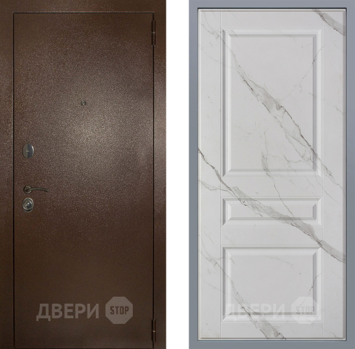 Дверь Заводские двери Эталон 3к антик медь Стокгольм Мрамор белый в Звенигород