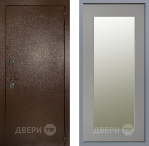 Дверь Заводские двери Эталон 3к антик медь Зеркало Модерн Грей софт в Звенигород