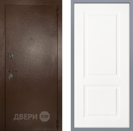 Дверь Заводские двери Эталон 3к антик медь Доррен Белый софт в Звенигород